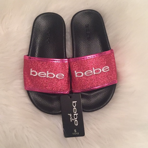 bebe | Shoes | Bebe Girls Pink Logo Flip Flops Sz 112 | Poshmark